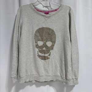 Hard Candy Jr. XL (15-17) Skull‎ Sweatshirt  Sequins Y2K Halloween